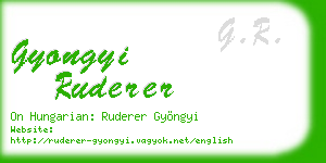 gyongyi ruderer business card